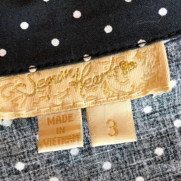 Sequin Hearts Black Retro Polka Dot Dress Sz 3 - Picture 9 of 13